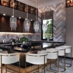 Луксозни кухни в различни интериорни стилове Луксозна кухня с черен остров