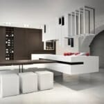 Луксозни кухни в различни интериорни стилове Минималистична кухня в бяло и кафяво