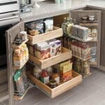 Кухненски рафт с чекмеджета и рафтове