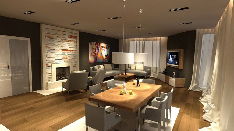 Модерен интериор на дневна от MOOD Design Studio