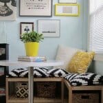 70 Идеи за трапезен кът в кухнята Трапезен кът с пейка-шкаф