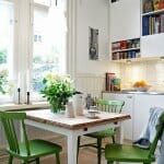 70 Идеи за трапезен кът в кухнята Трапезен кът със зелени столове