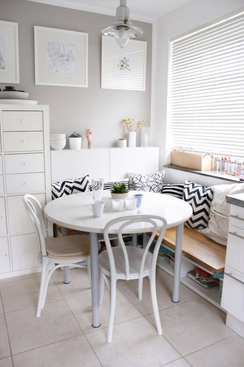 70 Идеи за трапезен кът в кухнята Трапезен кът в кухнята с кръгла маса