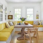 70 Идеи за трапезен кът в кухнята Кухненски ъгъл в жълто