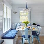 70 Идеи за трапезен кът в кухнята Трапезен кът в бяло и синьо