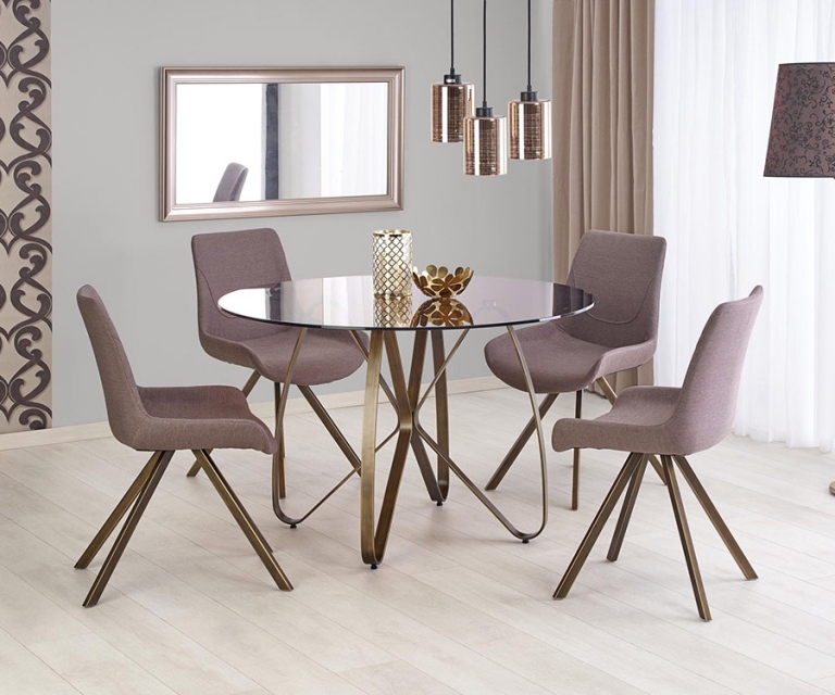 Луксозна кръгла маса със стъклен плот – GRANDecor