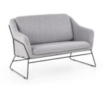 Двуместна пейка с дамаска в сив цвят