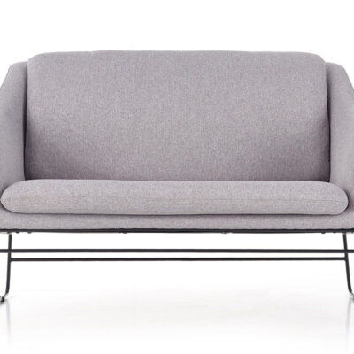 Двуместна пейка с дамаска в сив цвят-снимка отпред