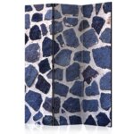 Интериорен параван имитиращ стена от тъмносини камъни - 3 крила