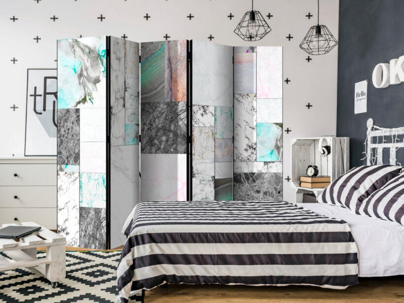 Декоративен петкрилен параван Marble Slabs II