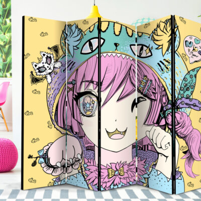 Параван за момичешка стая Neko Girl