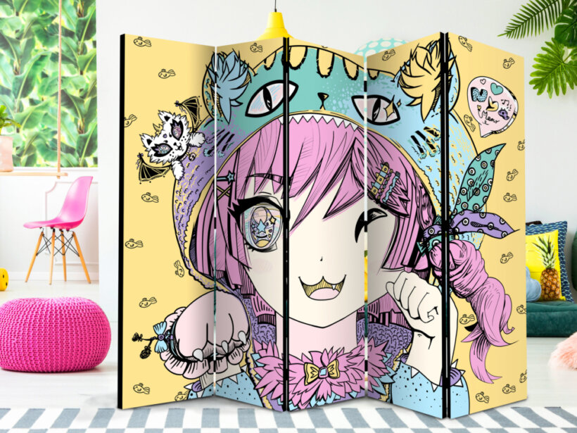 Параван за момичешка стая Neko Girl