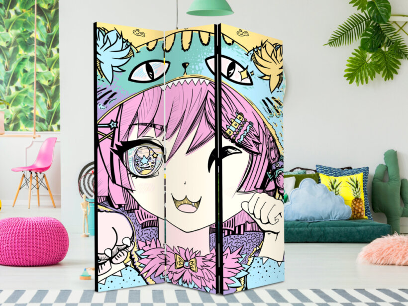 Параван за детска стая Neko Girl