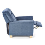 Фотьойл с релакс механизъм от дърво и текстил в тъмносин цвят - разтегнат