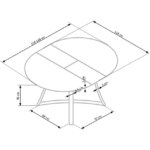 Кръгла разтегателна маса с метална основа   схема