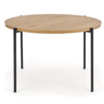 Кръгла трапезна маса в комбинация златен дъб и черно - отпред