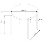 Кръгла трапезна маса в комбинация златен дъб и черно   схема