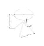 Малка кръгла маса за трапезария в черен цвят   схема