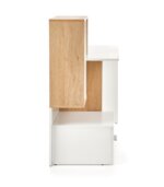 Дървено бюро за домашен офис в 2 цвята с мини секция златен дъб, странично