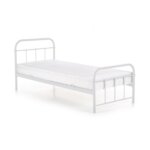 Метално легло в черно или бяло в индустриален стил (2 размера) - бяло