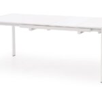 Бяла разтегателна маса с класическа конструкция (2 варианта)   разтегната