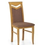 Дървен трапезен стол с текстилна дамаска (7 цвята) - елша