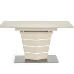 Трапезна маса с опция разтягане в цвят шампанско   отпред