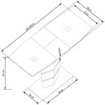 Трапезна маса с опция разтягане в цвят шампанско   схема