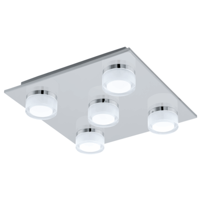 Квадратен LED плафон с пет крушки серия Romendo 1