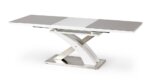 Модерна трапезна маса в сиво и бяло с функция разтягане - разтегната