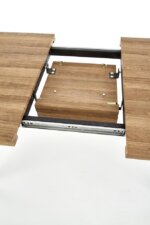 Разтегателна трапезна маса в меден орех и черно   плот