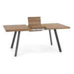 Разтегателна трапезна маса в меден орех и черно   разтягане