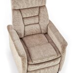 Релакс кресло с висока облегалка в бежово Джими - отгоре