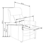 Релакс кресло с висока облегалка в бежово Джими - схема