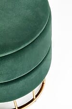 Табуретка с място за съхранение и златиста основа-зелен, основа, детайл