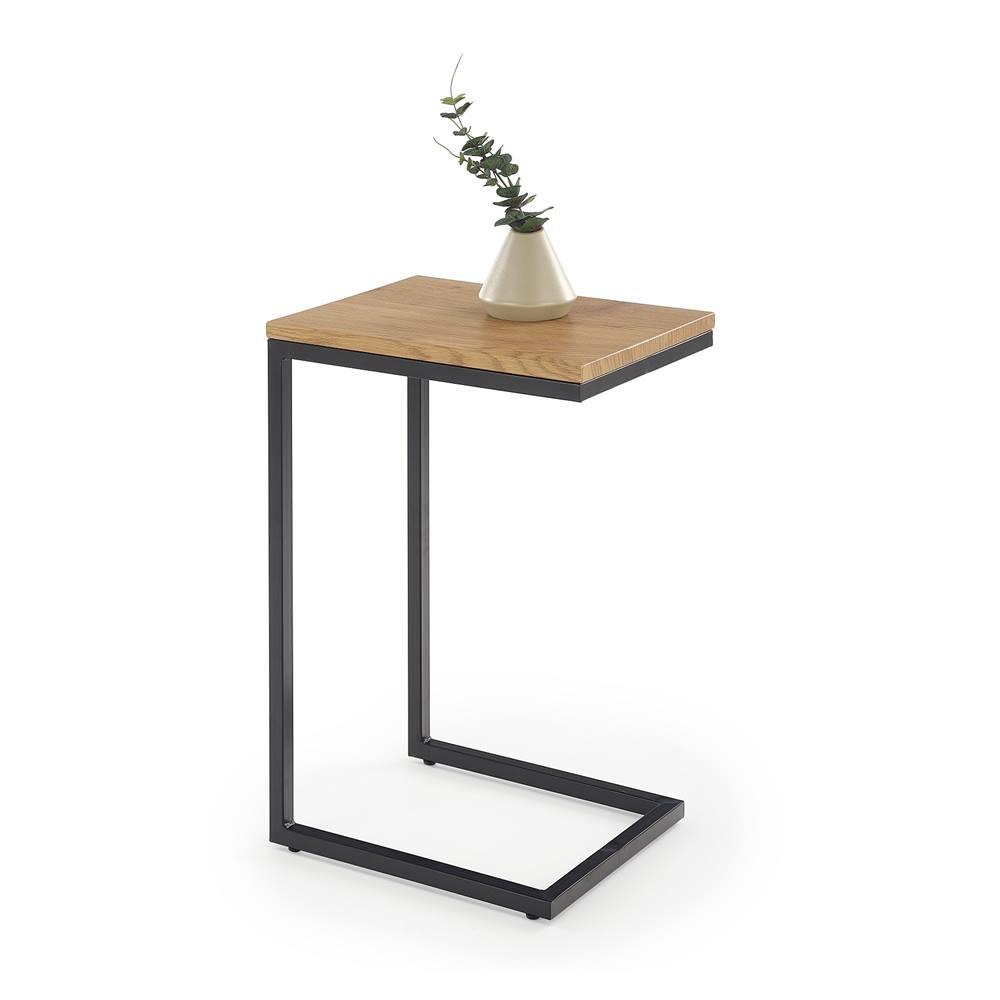 Помощна масичка в златен дъб и черно Нихан Помощна масичка в златен дъб и черно Нихан