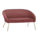 Елегантно двуместно канапе с кадифена тапицерия в розово