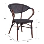 Градиснки алуминиев комплект от части серия Бамбук стол размери