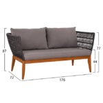 Градински сет 4 части Акация размери диван