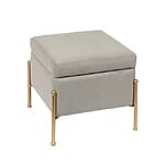 Кадифена табуретка ракла със златисти крачета Маргит-сив