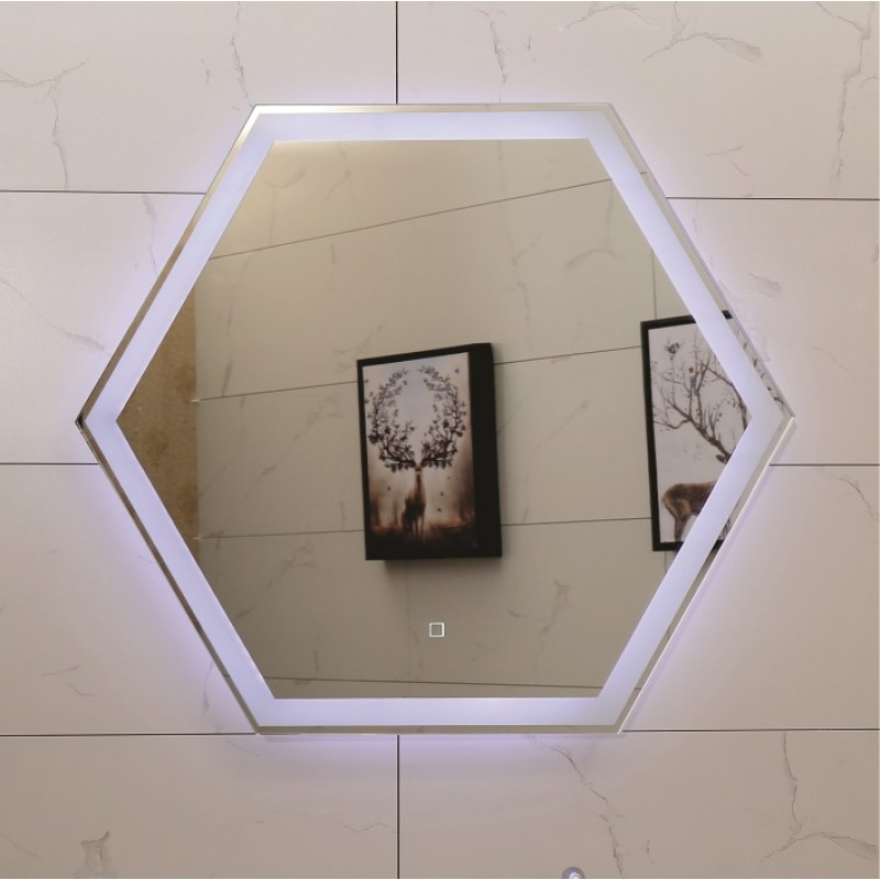 Шестоъгълно LED огледало за баня – GRANDecor