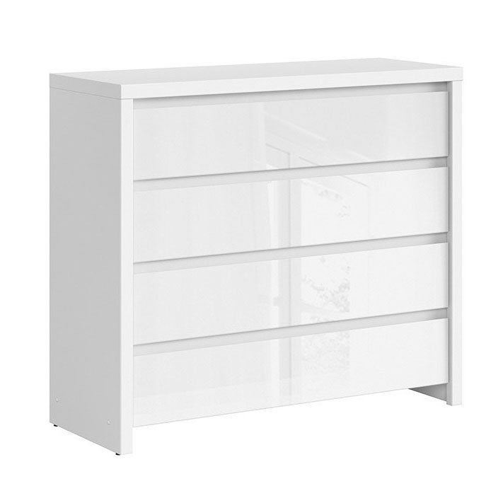 Широк скрин с 4 чекмеджета Каспиан Бял гланц Широк скрин с 4 чекмеджета Каспиан Бял гланц