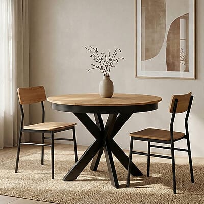 Трапезна маса с кръгъл плот серия Фонти - с опция за разтягане