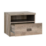 Нощно шкафче в тъмен дървесен цвят Малкълм - разпределение