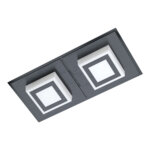 Черен LED плафон/аплик Masiano 1 с 2 тела