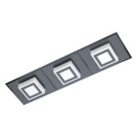 Черен LED плафон/аплик Masiano 1 с 3 тела