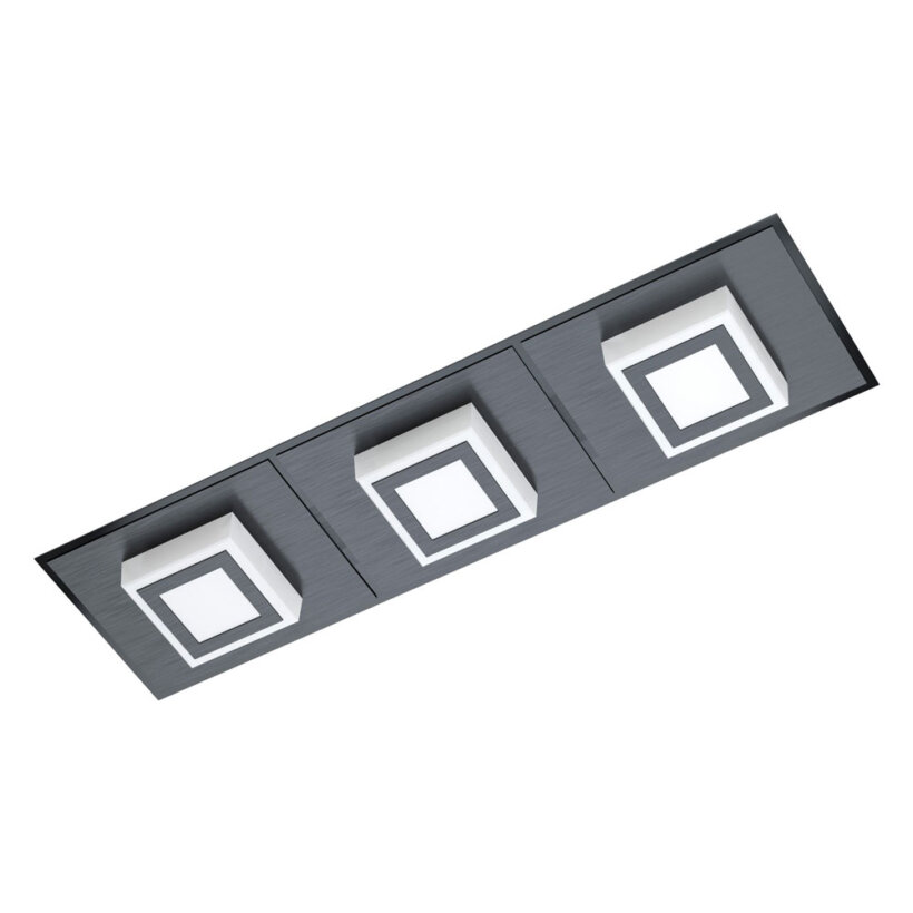 Черен LED плафон/аплик Masiano 1 с 3 тела