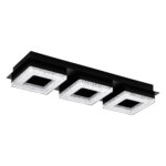 Черен LED плафон/аплик с кристали Fradelo 1 с 3 тела
