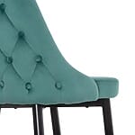 Бар стол от кадифе с метални крака-зелен, детайли