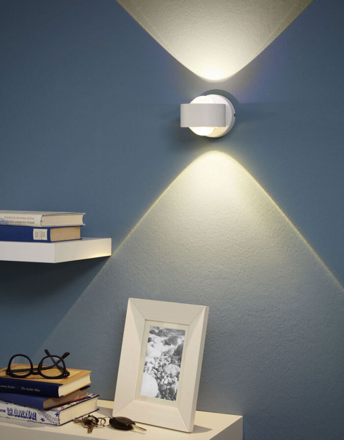 LED аплик с кръгла форма и пръстен Ono 2 в бял цвят - декор